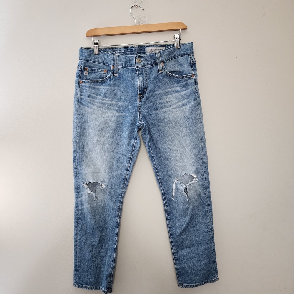 AG Adriano Goldschmied Ex Boyfriend Slim Slouchy Slim Jeans 28 R Distressed